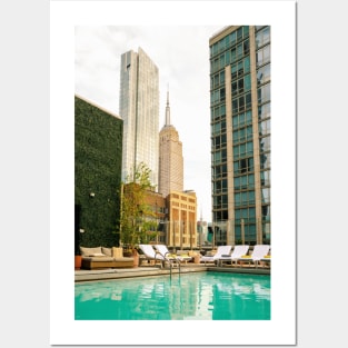 New York Rooftop Pool Posters and Art